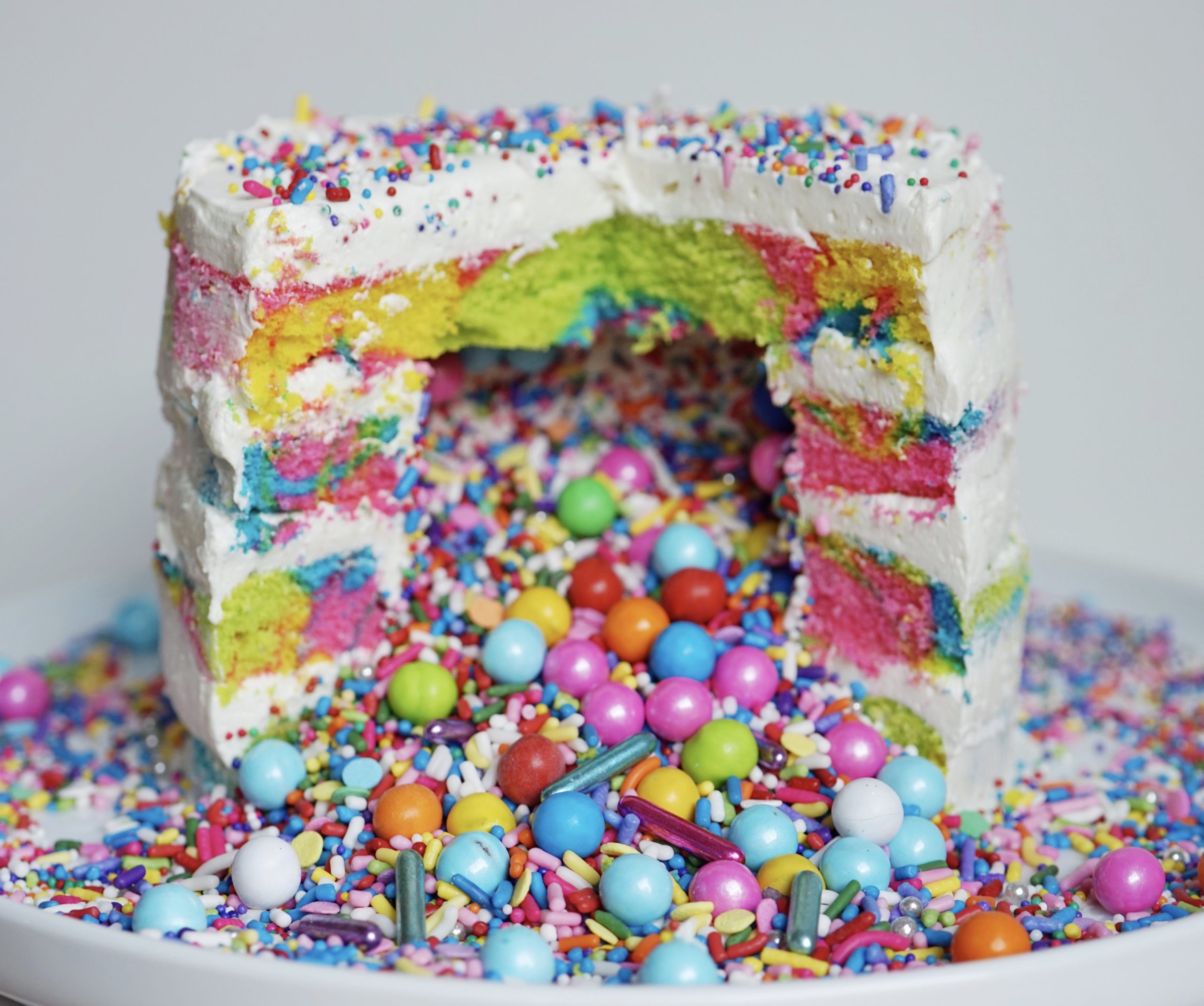Tie-Dye Sprinkle Surprise Cake!